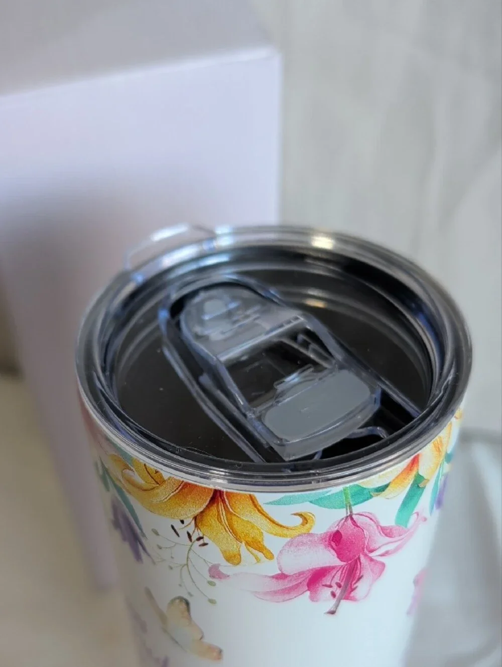 Floral Butterflies Inspirational Travel Tumbler - Purple Accents